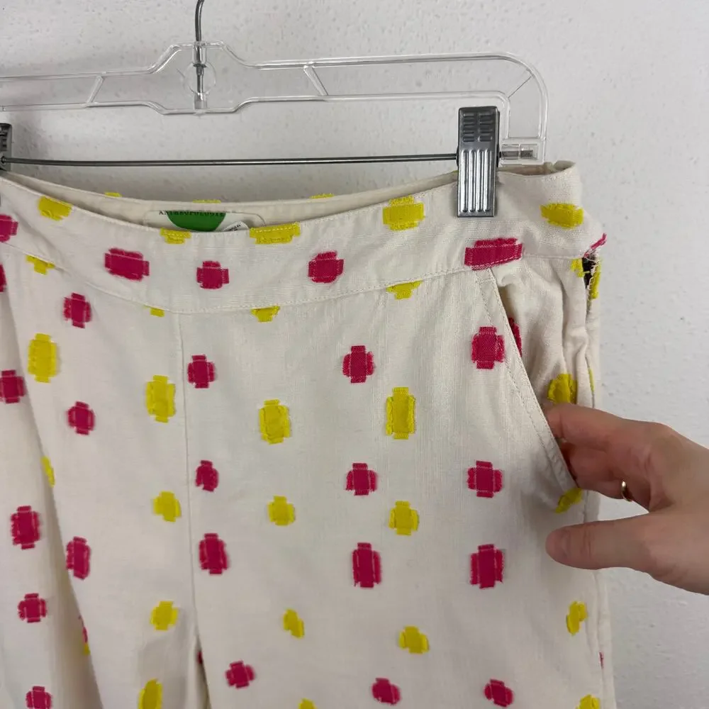 Anthropologie Clip Dot Cropped Wide Leg Trousers - Picture 3 of 6